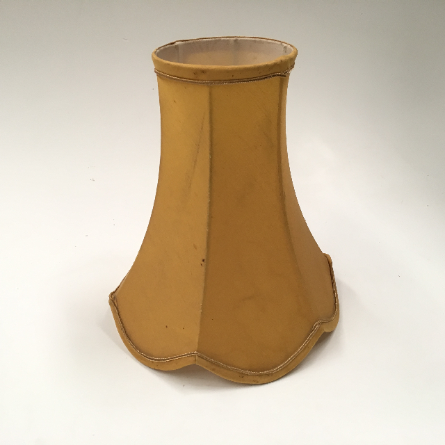 LAMPSHADE, Vintage (Small) - Mustard Yellow w Gold Trim